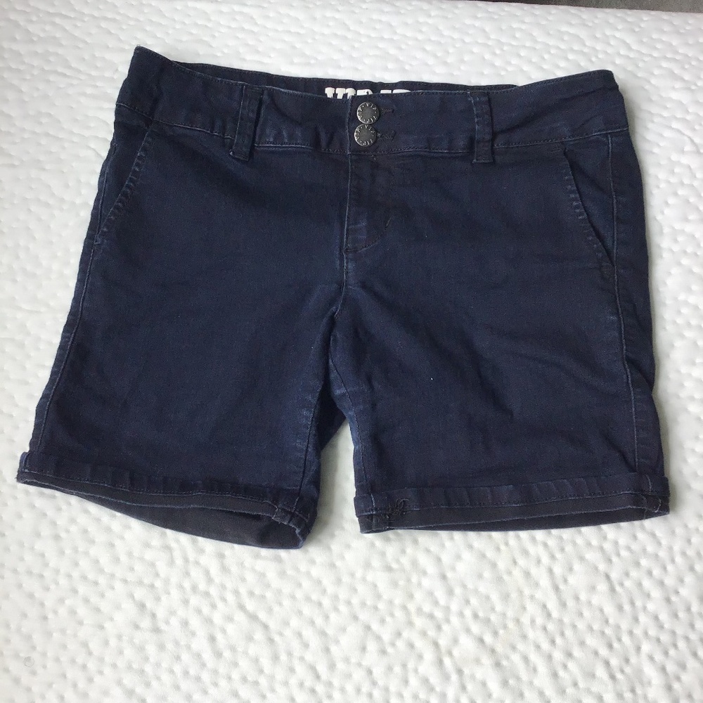 Girls VIP Denim Shorts Navy Blue